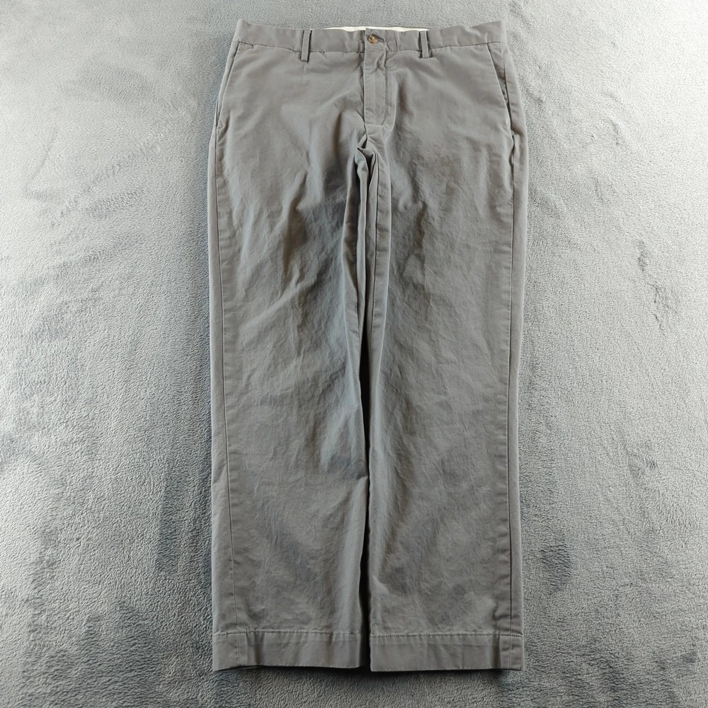 Polo Ralph Lauren Pants Mens 35x30 (Fits 34x29) Gray Stretch Chino Flat Front